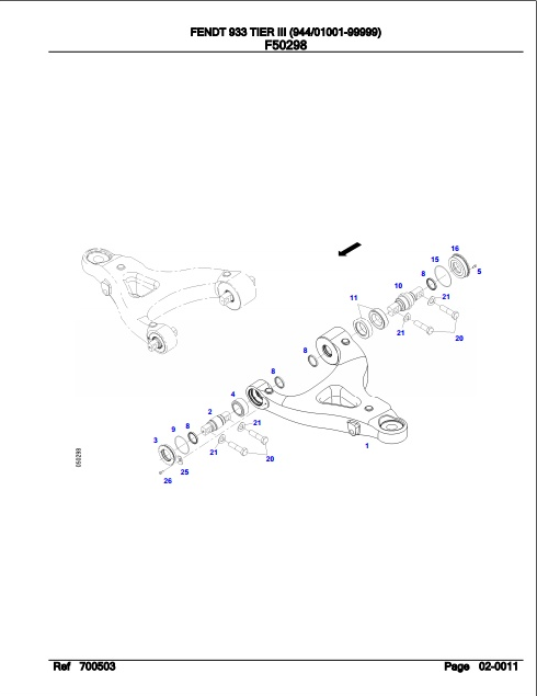 Fendt Tractor 933 Tier III Parts Catalog Manual F944003 07.2020 PDF