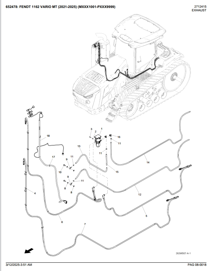 Fendt Tractor Rubber Tracked 1162 VARIO MT 2021-2025 Spare Part Catalog Manual PDF