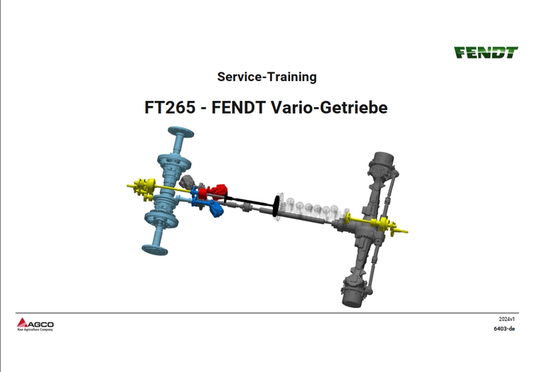 Fendt Vario Gearbox FT4 FT265 Service Trainning Manual 6403-de 2024 DE PDF