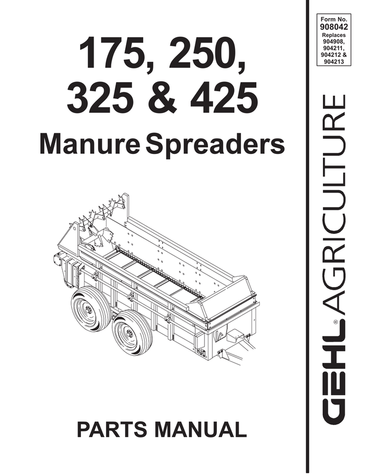 Gehl 175, 250, 325 & 425 Manure Spreaders Parts Manual – Complete Illustrated Parts Catalog PDF