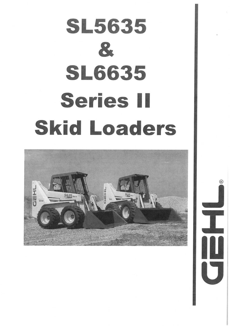 SL5635 / SL6635 Series II - GEHL Skid-Steer Loaders Parts Catalog Manual PDF Download