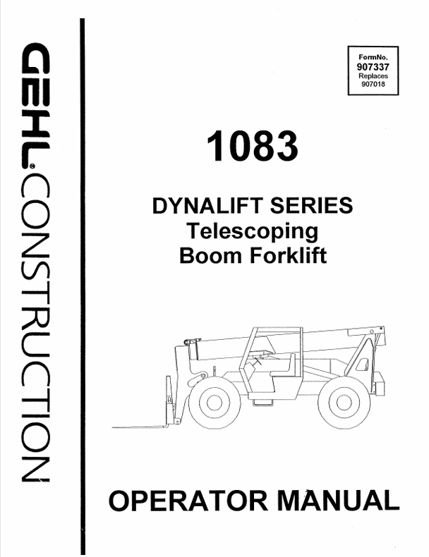GEHL 1083 (907337A) Operator Manual PDF Download | Complete Service Guide