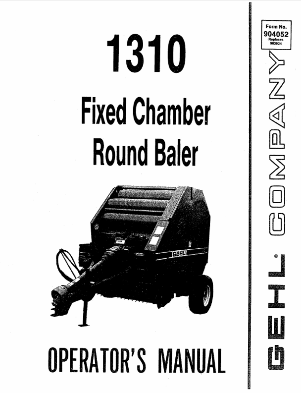 GEHL 1310 (904052A) Operator Manual PDF – Complete Operating & Safety Guide