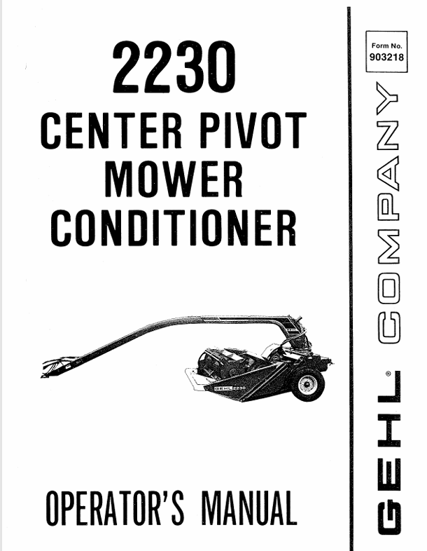GEHL 2230 (903218A) Operator Manual PDF Download | Complete Repair & Operation Guide
