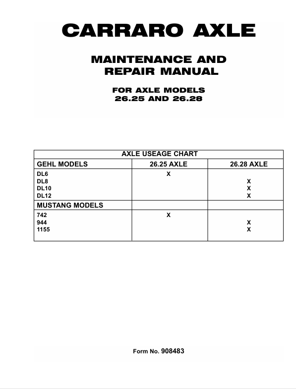 GEHL 26.25, 26.28 (908483) MAINTENANCE AND REPAIR MANUAL PDF DOWNLOAD