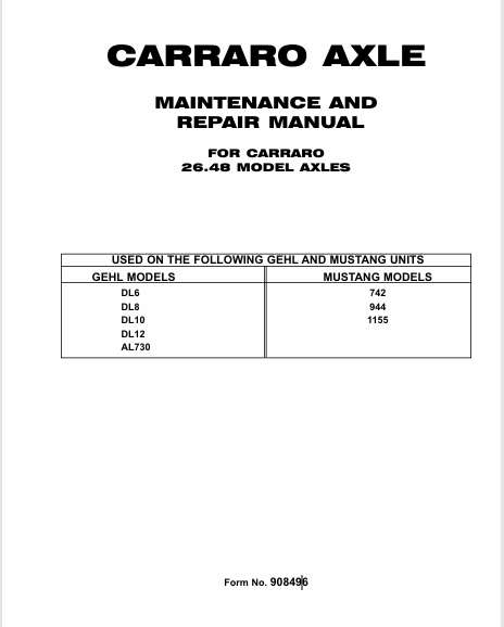 GEHL 26.48 (908496) Maintenance and Repair Manual PDF Download – Complete Service Guide