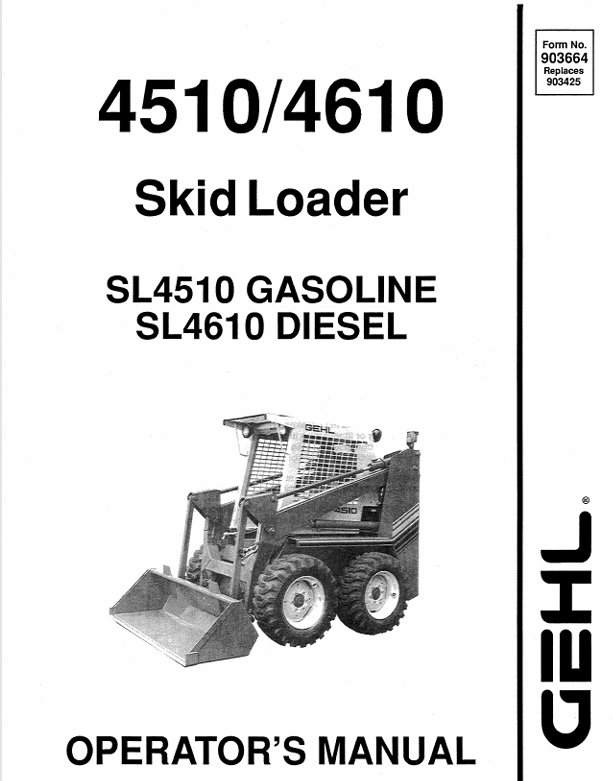 GEHL 4510 & 4610 Skid Loader (903664) Operator Manual PDF Download