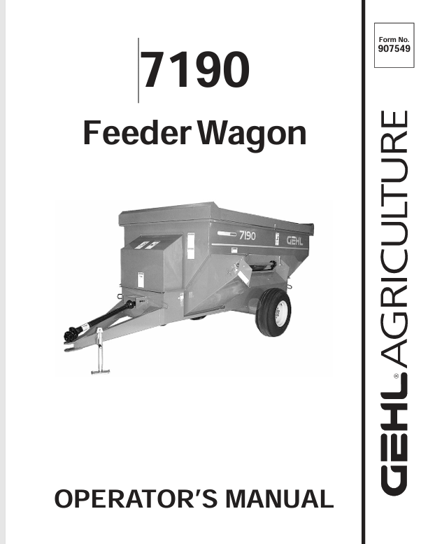 GEHL 7190 Feeder Wagon (907549) Operator Manual PDF Download | Official Guide