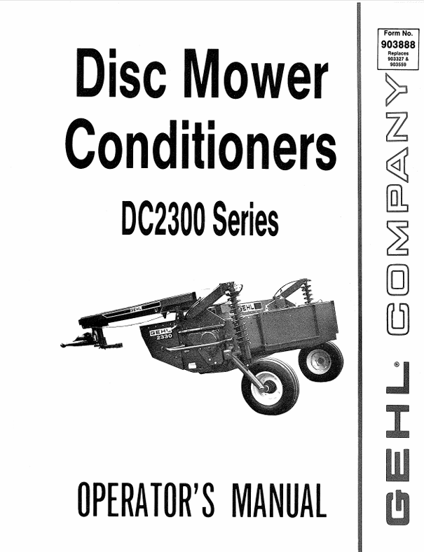 GEHL DC2300 (903888A) Operator Manual PDF – Complete Operating & Maintenance Guide