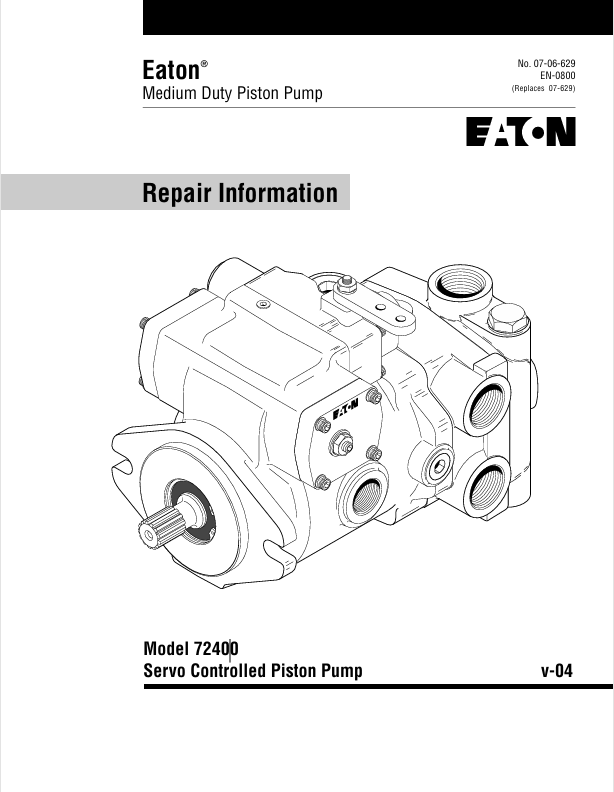 GEHL EATON 72400 (917119) Service Manual PDF Download – Repair, Maintenance & Troubleshooting Guide