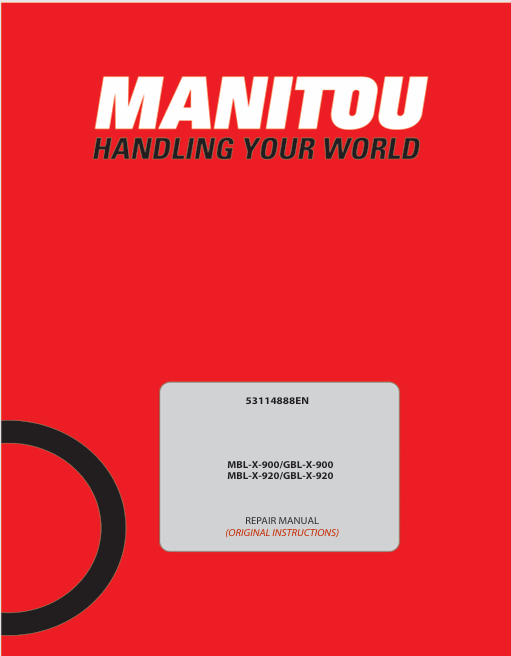 GEHL Manitou MBL-X-900, GBL-X-900, MBL-X-920 & GBL-X-920 (53114888EN) Repair Manual PDF Download