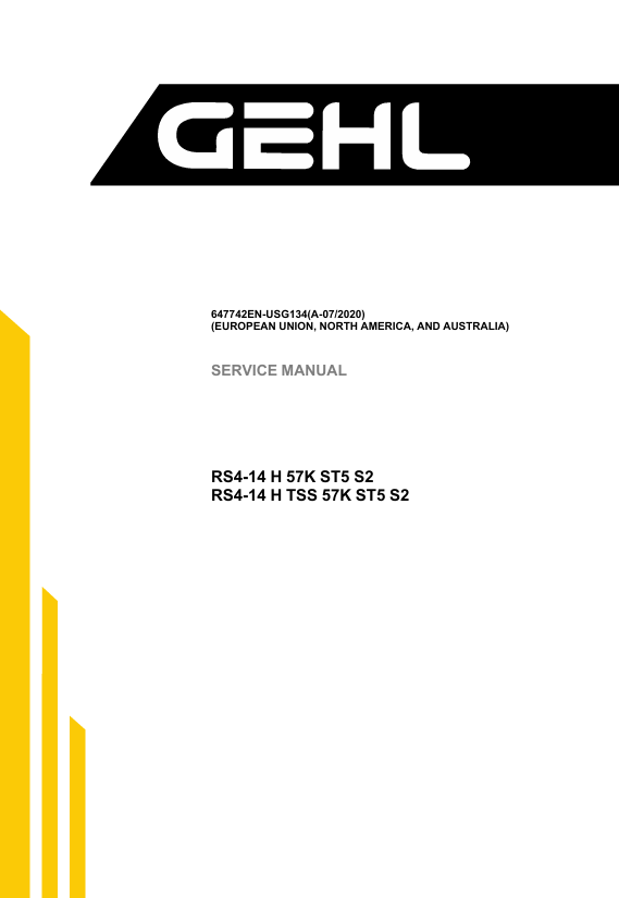 GEHL RS4-14 H (647742EN) Service Manual PDF Download – Complete Repair & Maintenance Guide