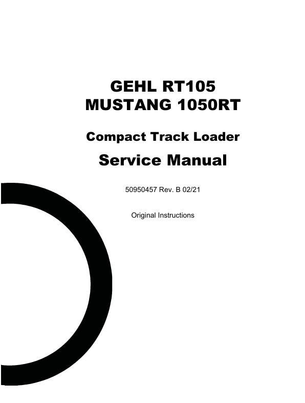GEHL RT105 Compact Track Loader (50950457) Service Manual PDF Download