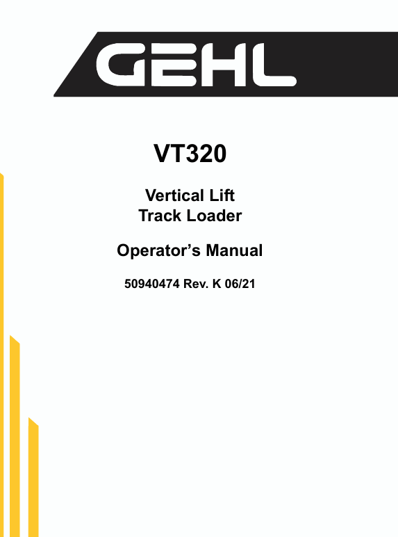 GEHL RT175, RT210, RT250 COMPACT TRACK LOADER (50940474) OPERATOR MANUAL PDF DOWNLOAD