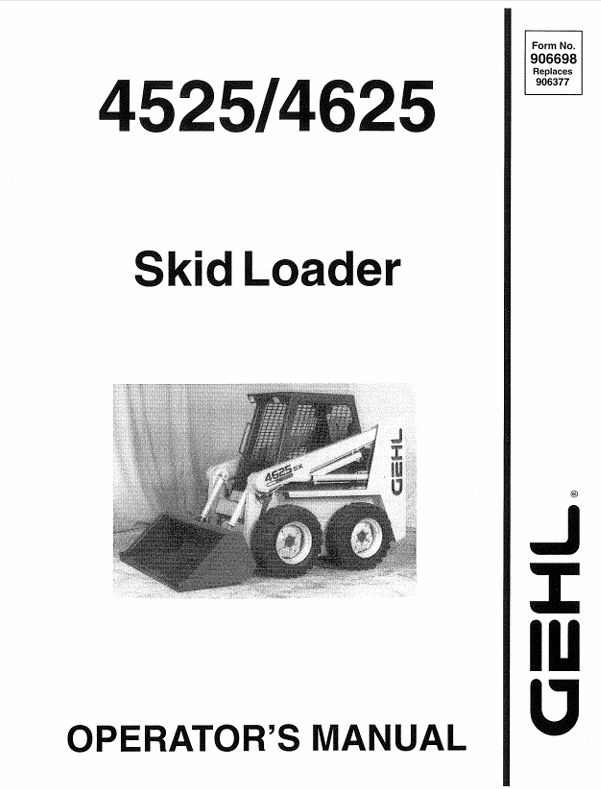 GEHL SL4640E, SL4840E, SL5640E, SL6640E SKID STEER LOADER (917208C) OPERATOR MANUAL - PDF FILE