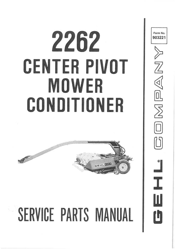 2262 Gehl Center Pivot Mower Conditioner Parts Manual PDF Download