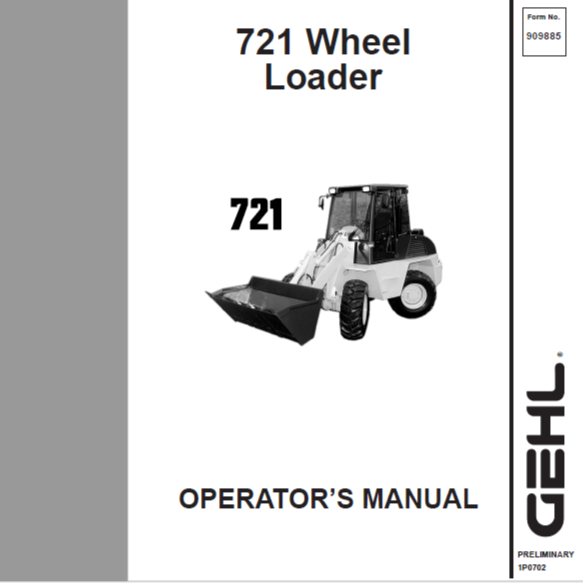 Gehl 721 All Wheel Steer Operator's Manual 909885A PDF Download