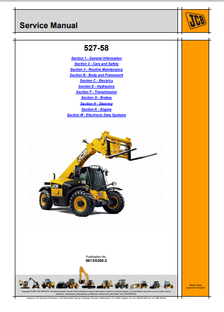 JCB 527-58 Telescopic Handler Workshop Service Repair Manual