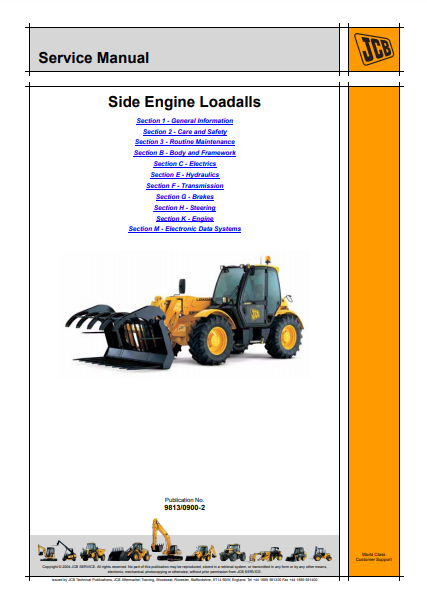 JCB Telescopic Handler 531-70 to 550-T80 Service Repair Manual PDF