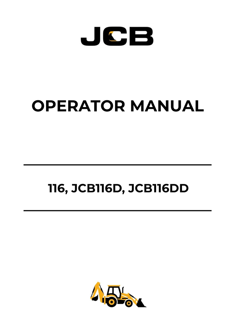JCB 116, JCB116D, JCB116DD Operator Manual 9831/4600 PDF – Download & Service Information