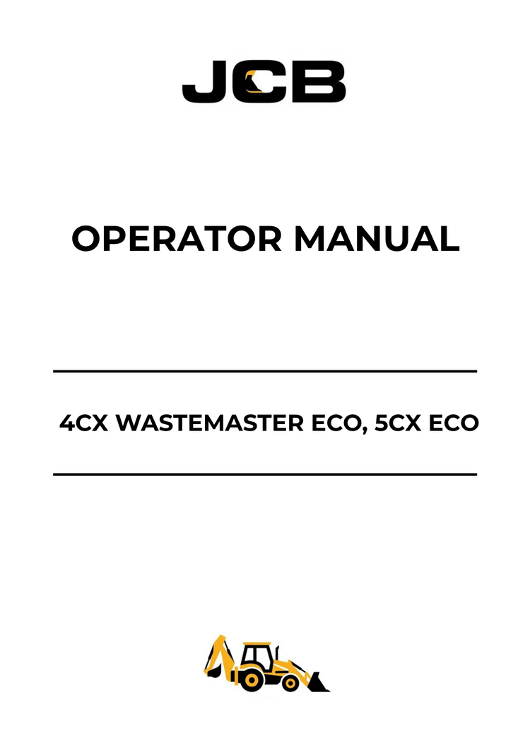 JCB 4CX Wastemaster Eco & 5CX Eco Operator Manual (9831/8300) - PDF