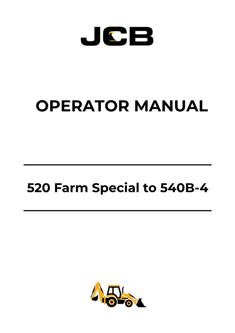 JCB 520 Farm Special to 540B-4 Operator Manual PDF Download