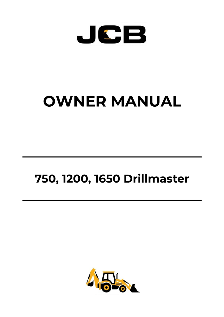 JCB 750, 1200 & 1650 Drillmaster Owner Manual 332-A1941 PDF Download
