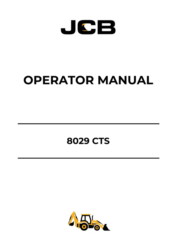 JCB 8029 CTS Operator Manual 9821-7650 PDF Download | Complete Service Guide