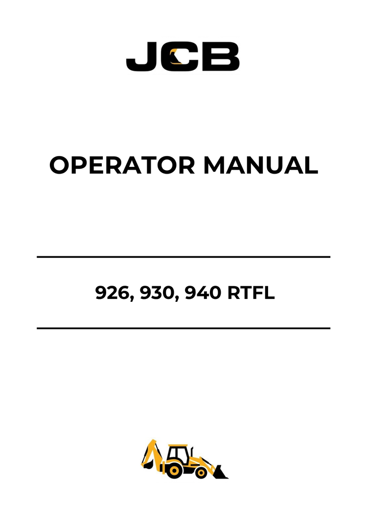 JCB 926, 930 & 940 RTFL Operator Manual 9811-0860 PDF Download