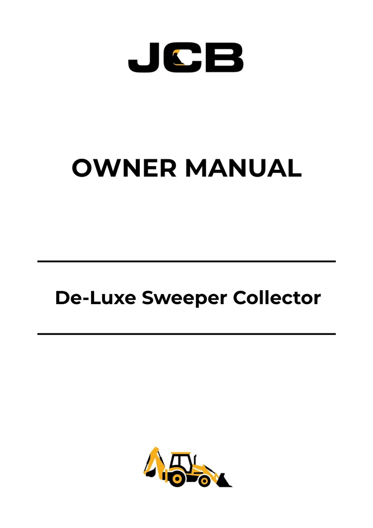 JCB De-Luxe Sweeper Collector Owner Manual 9801-0141 PDF Download