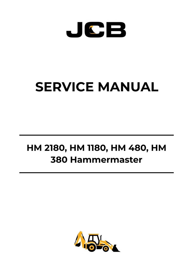 JCB HM 2180, HM 1180, HM 480 & HM 380 Hammermaster Service Manual 332-A3098 PDF Download