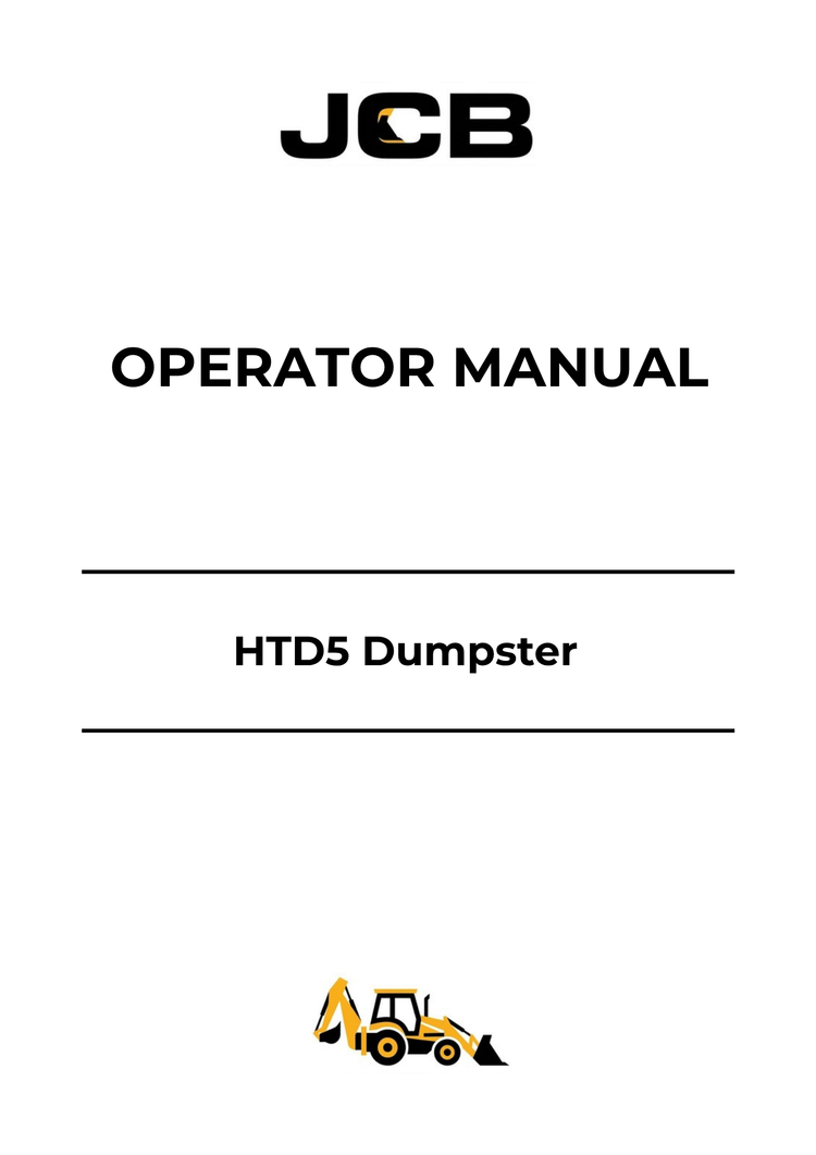JCB HTD5 Dumpster Operator Manual 9811-6600 PDF Download
