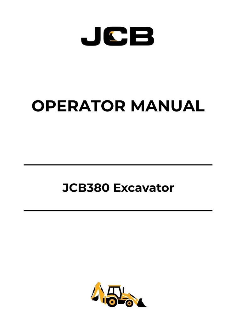 JCB JCB380 Excavator Operator Manual 9831-5650 PDF Download