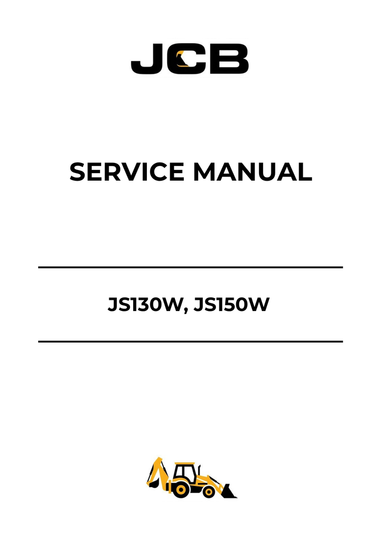 JCB JS130W & JS150W Service Manual 9803-6300 PDF Download