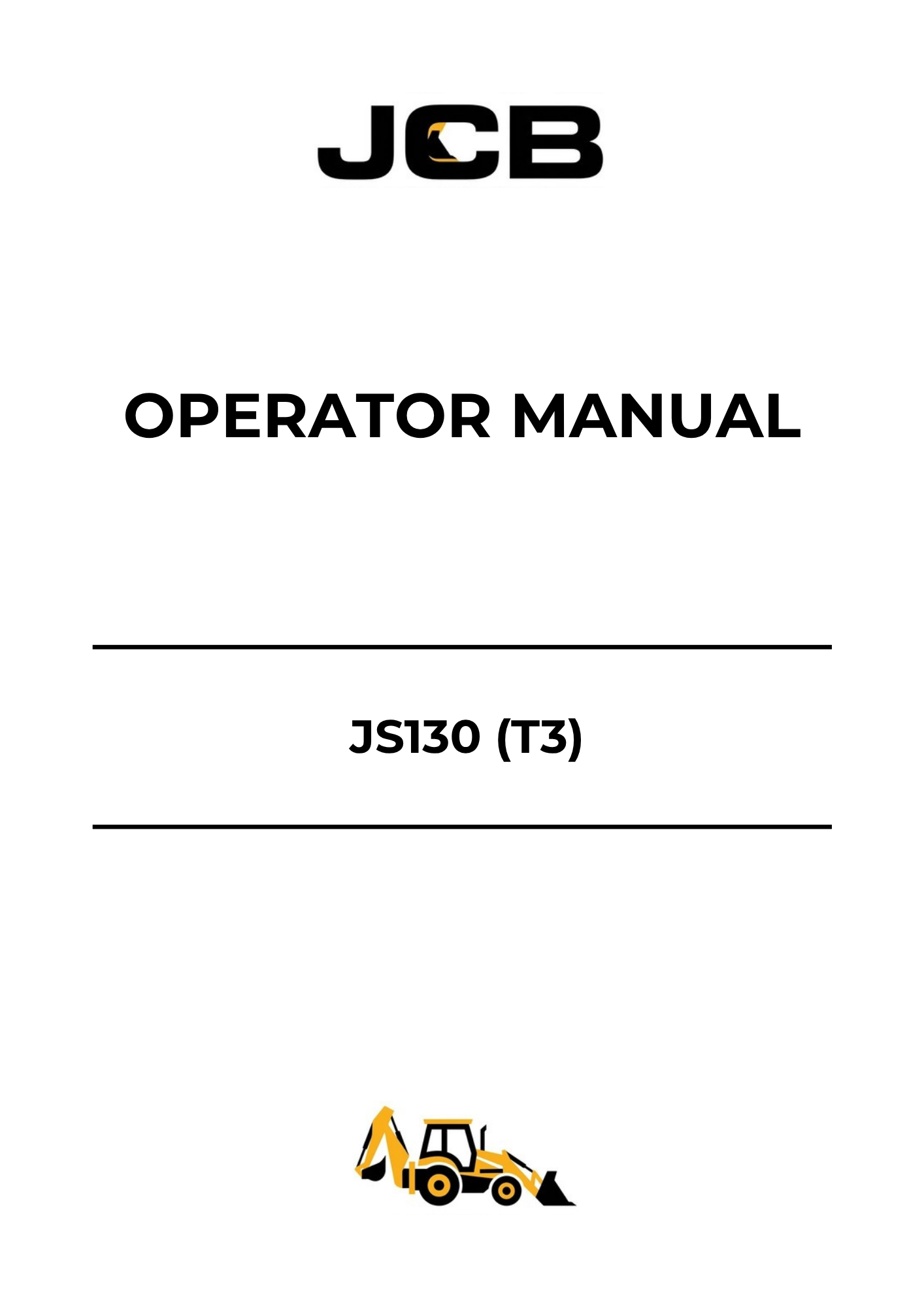 JCB JS130 (T3) Operator Manual PDF – Download Official Manual 9821-9800