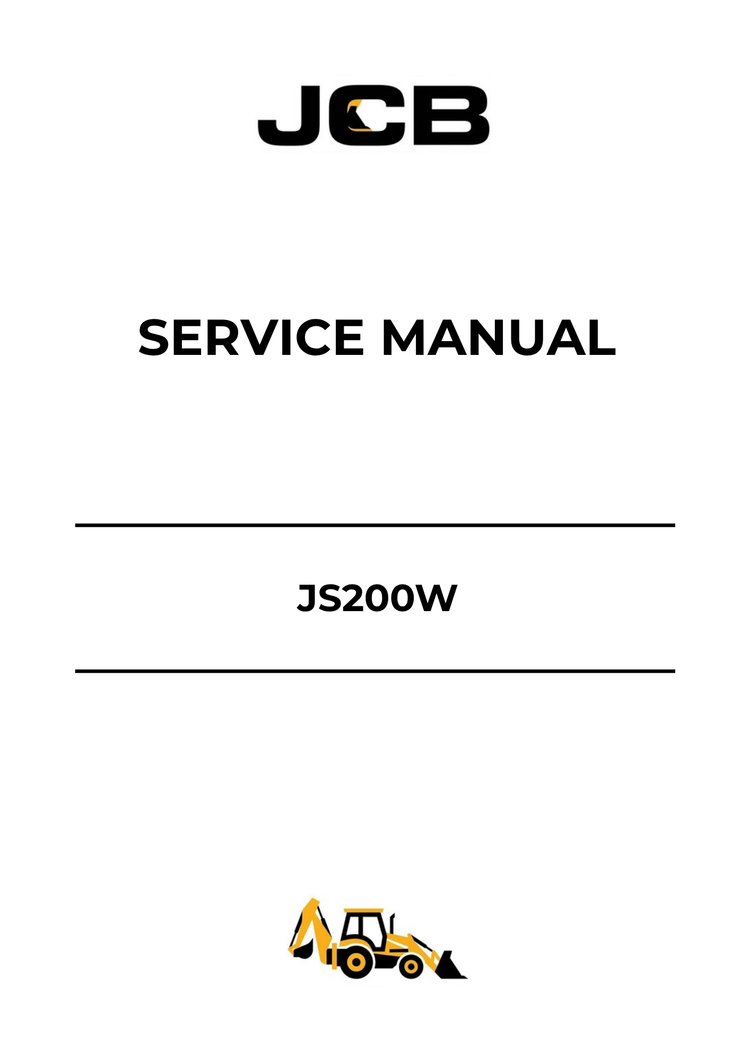 JCB JS200W Service Manual 9803-6320 PDF Download – Repair & Maintenance Guide