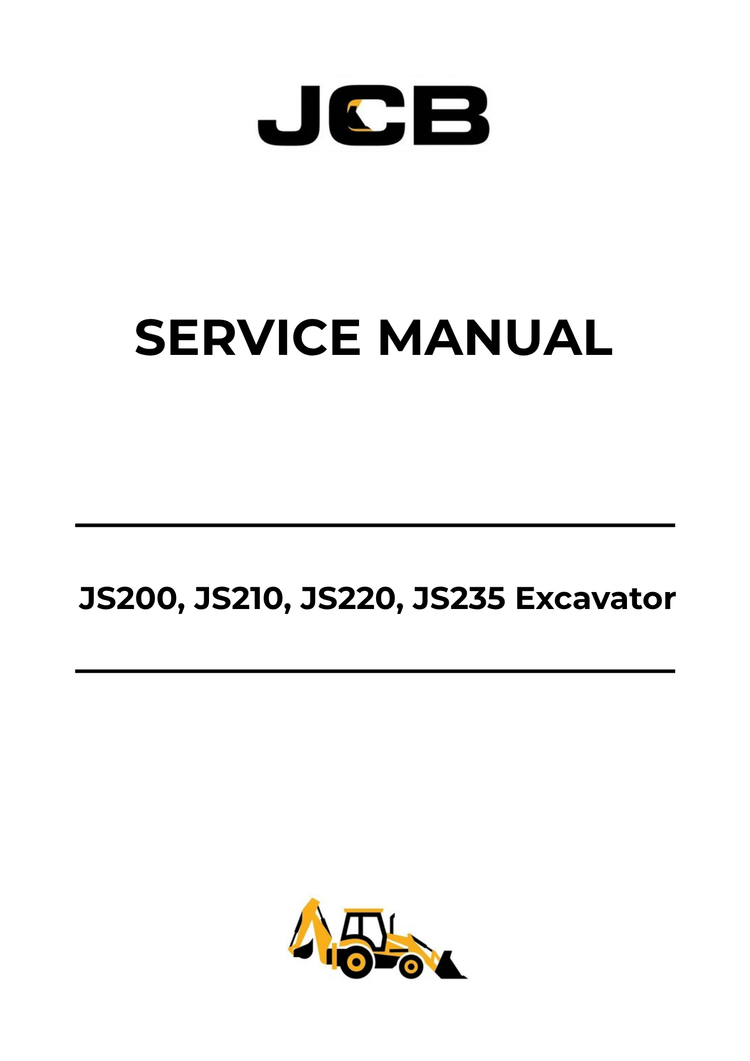 JCB JS200, JS210, JS220 & JS235 Excavator Service Manual 9813-7350 PDF Download