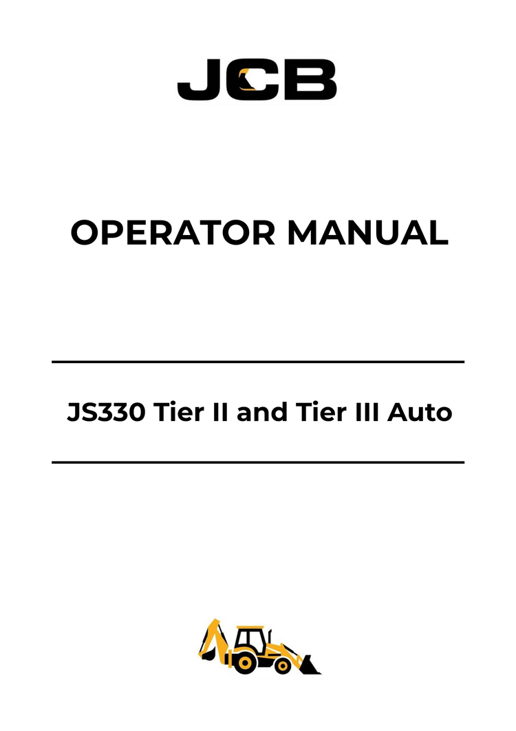 JCB JS330 Tier II & Tier III Auto Operator Manual 9803-6540 PDF Download