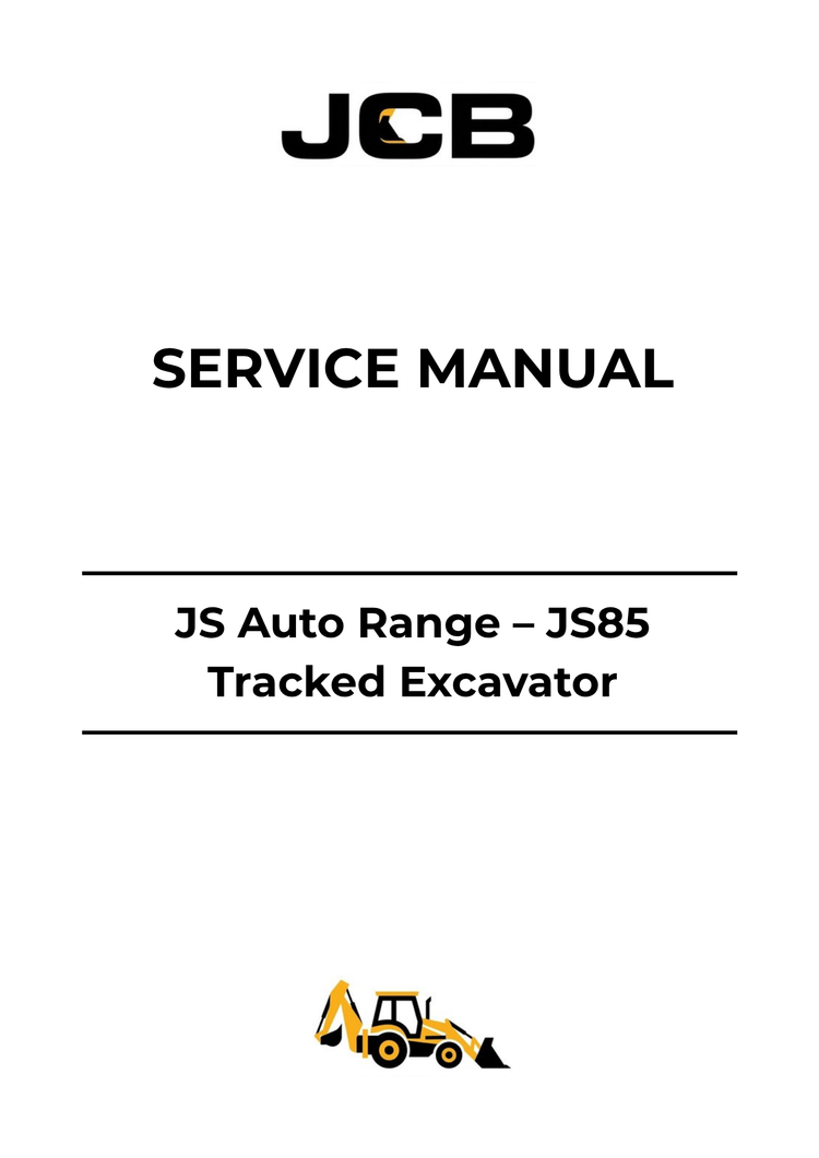 JCB JS Auto Range JS85 Tracked Excavator Service Manual 9813-3750 PDF Download