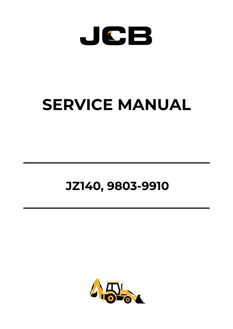 JCB JZ140 Service Manual 9803-9910 PDF Download – Complete Repair & Maintenance Guide