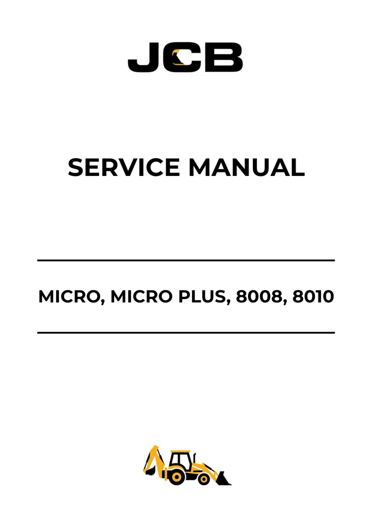JCB Micro, Micro Plus, 8008 & 8010 Service Manual 9803/9310-5 PDF
