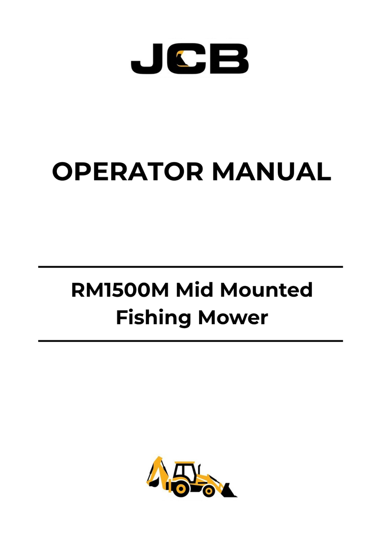 JCB RM1500M Mid Mounted Finishing Mower Operator Manual PDF – 9814-0571 Download