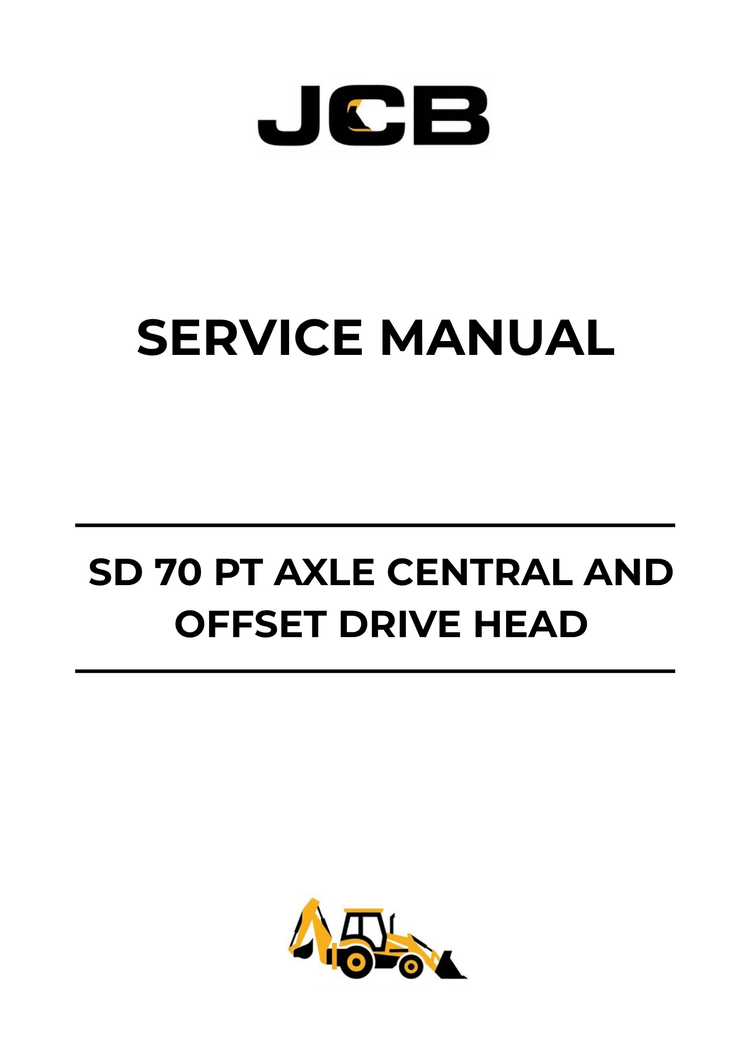 JCB SD 70 PT Axle Central & Offset Drive Head Service Manual 9803/9280 PDF