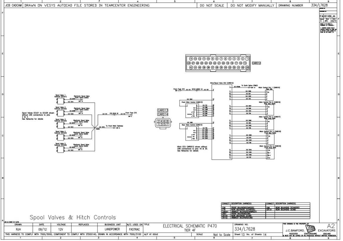 JCB Tractor Fastrac 3200-4 T4F (2014-2017) Electrical & Hydraulic Diagram Manual PDF Download