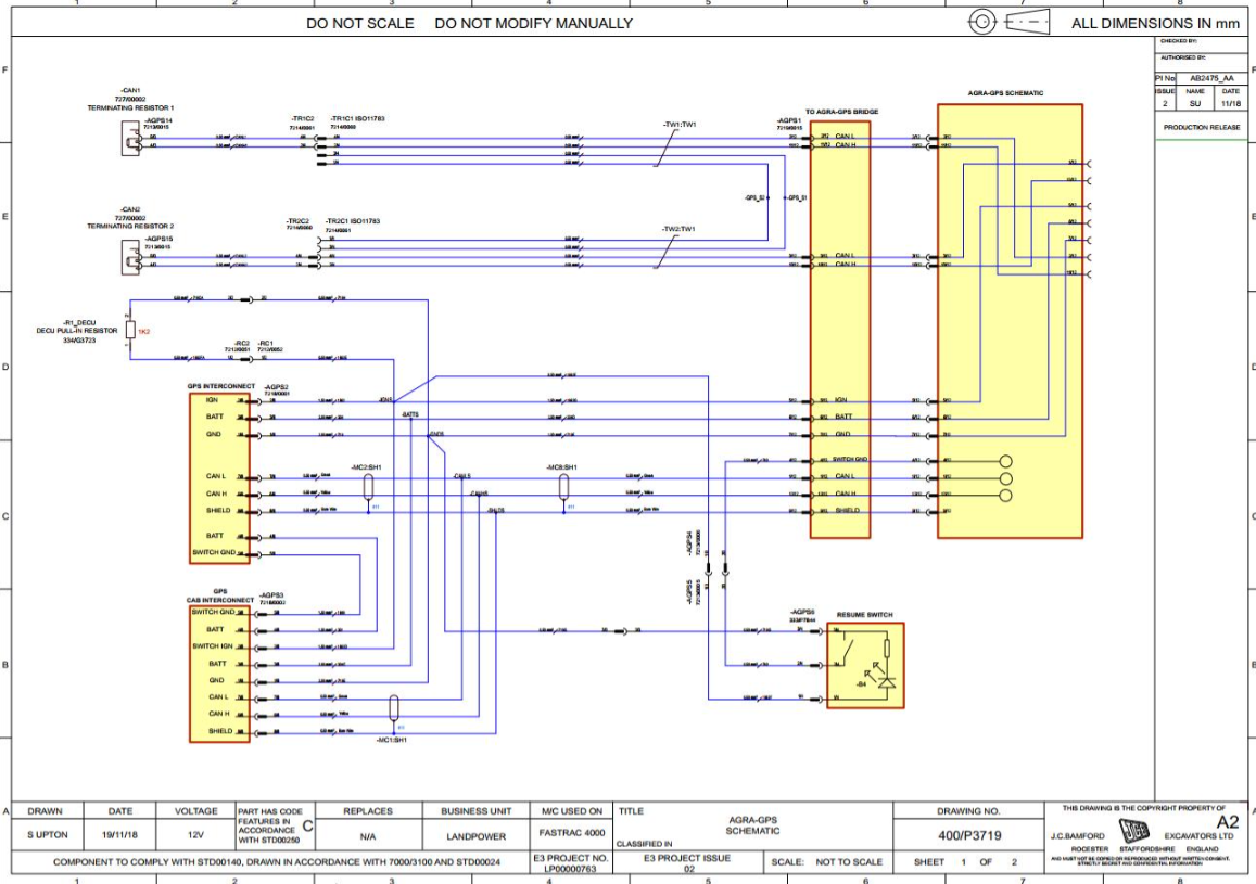 JCB Fastrac 4160-1 T4F Tractor (2015-2019) Electrical & Hydraulic Diagram Manual PDF
