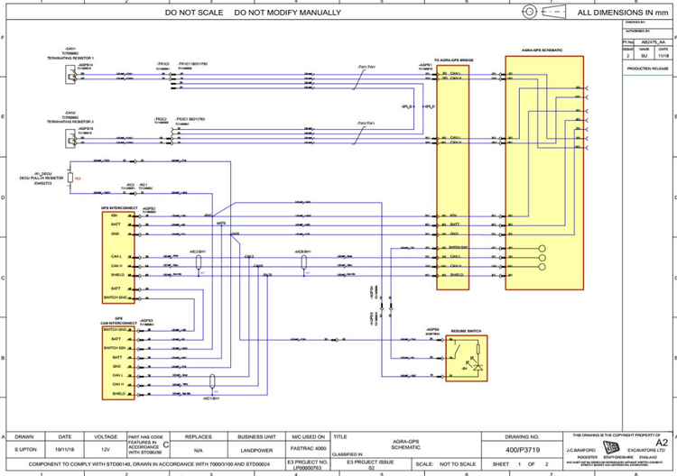 JCB Fastrac 4160-1 T4F Tractor (2015-2019) Electrical & Hydraulic Diagram Manual PDF