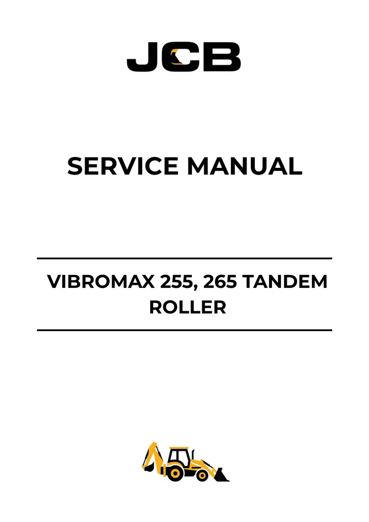 JCB Vibromax 255 & 265 Tandem Roller Service Manual SM61005 PDF