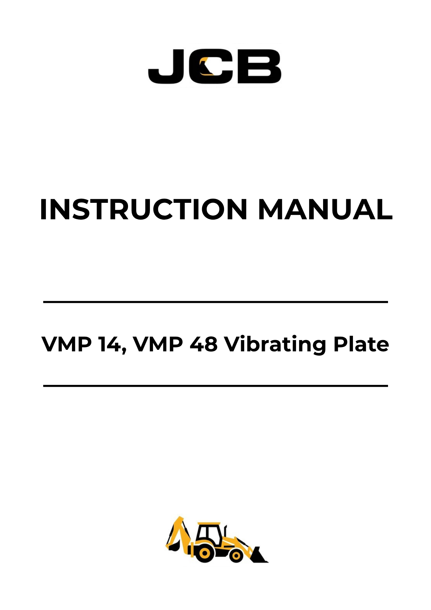 JCB VMP 14 & VMP 48 Vibrating Plate Instruction Manual 05412-28135 PDF Download