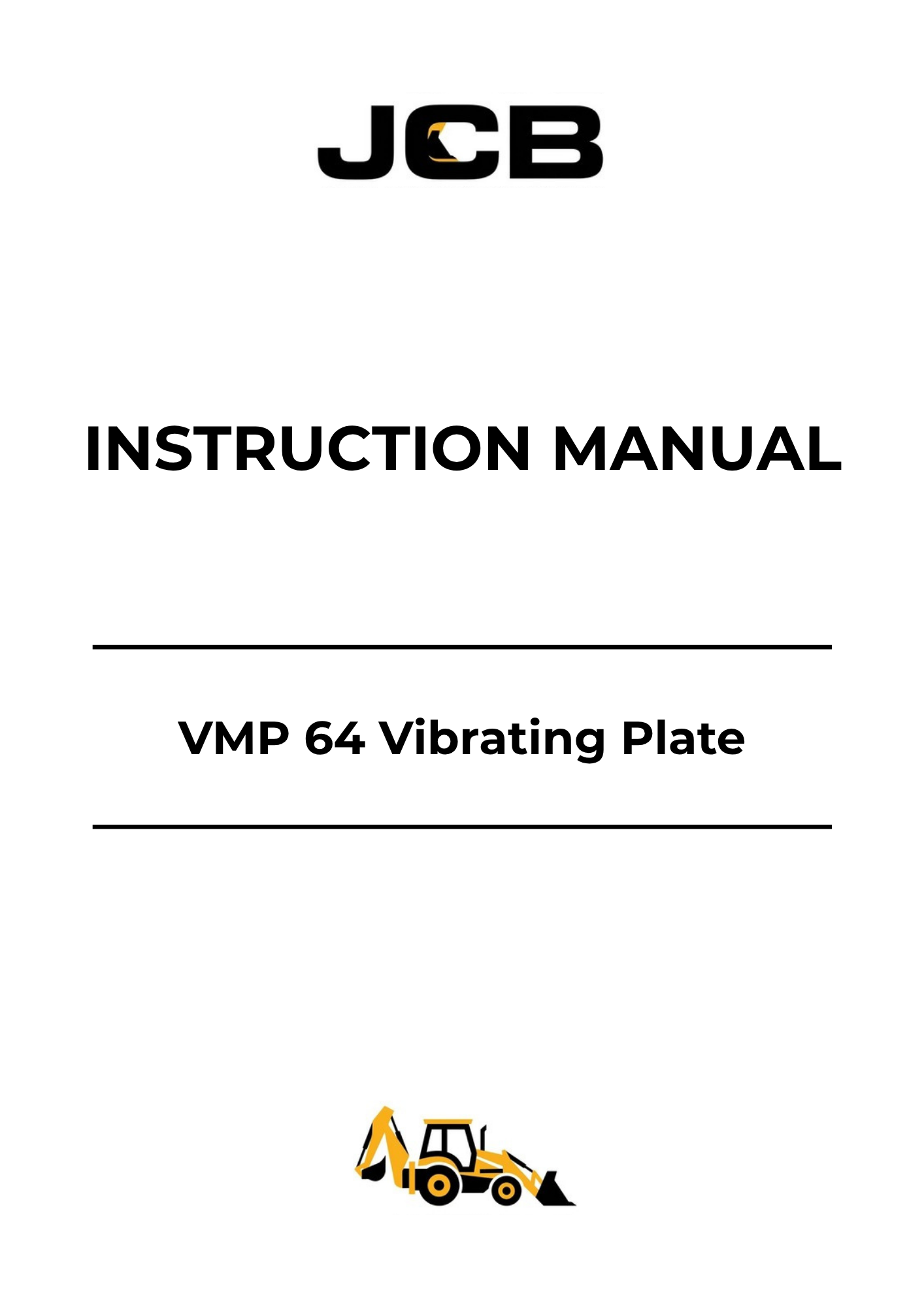 JCB VMP 64 Vibrating Plate Instruction Manual PDF 05450-28135 Download
