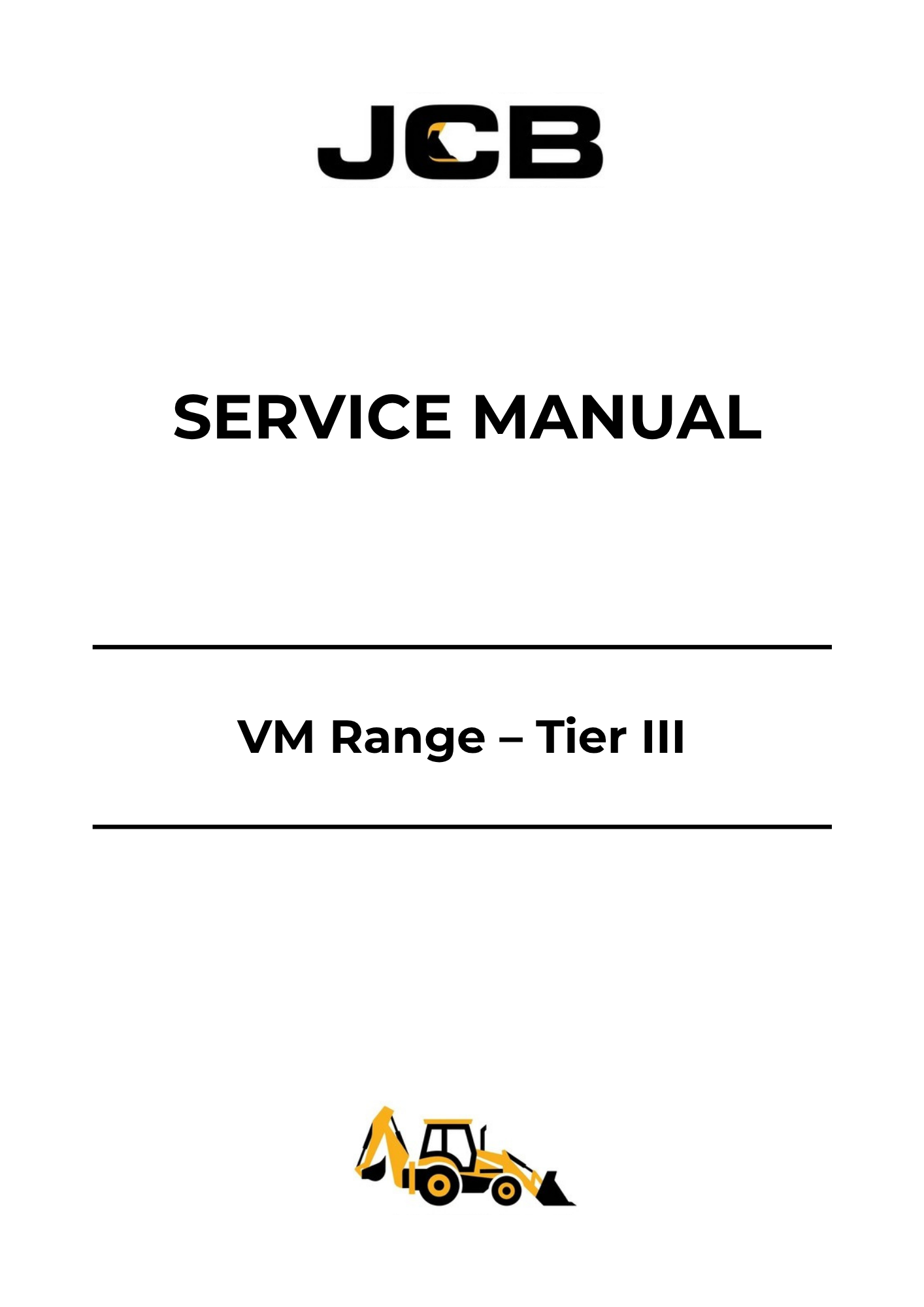 JCB VM Range Tier III Service Manual 9803-9590 PDF – Repair & Maintenance Guide